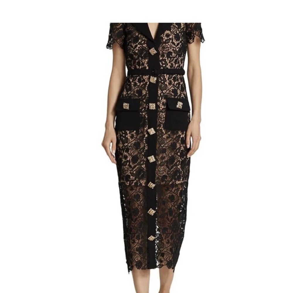 Self-Portrait Black and White Lace Dress